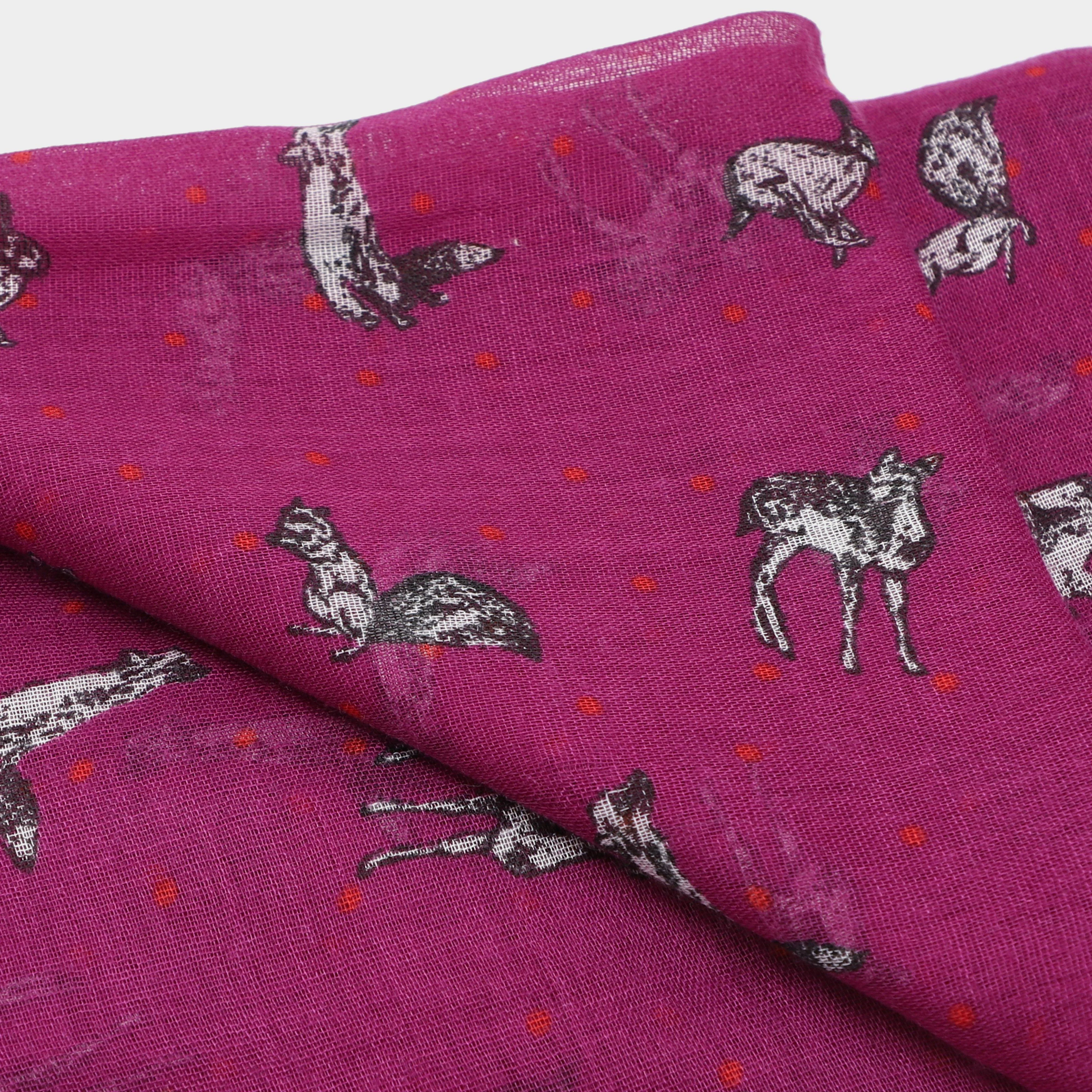 Womens Blaze Viscose Scarf Pink Animals - Image 3