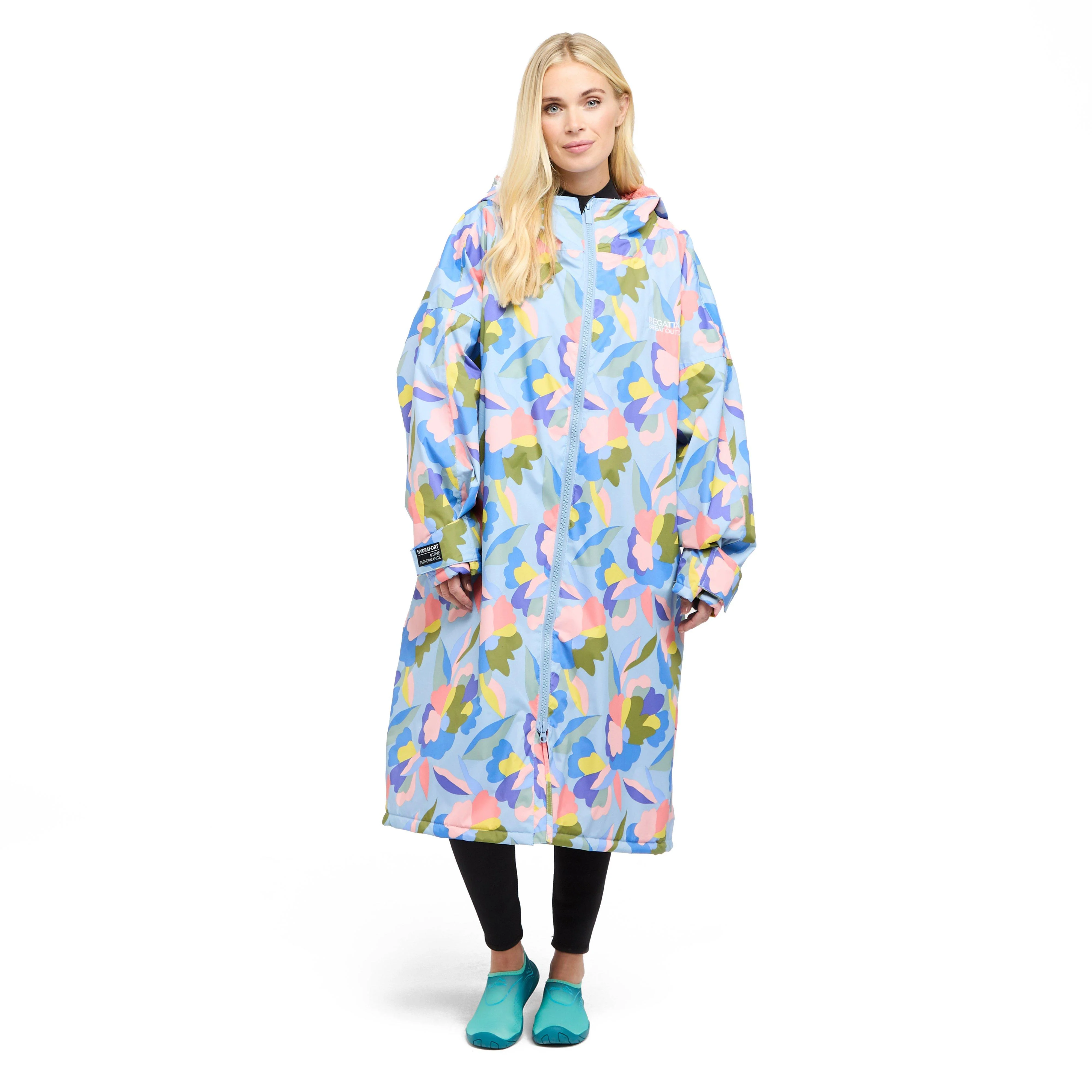 Adults Waterproof Robe Abstract Floral Print - Image 13