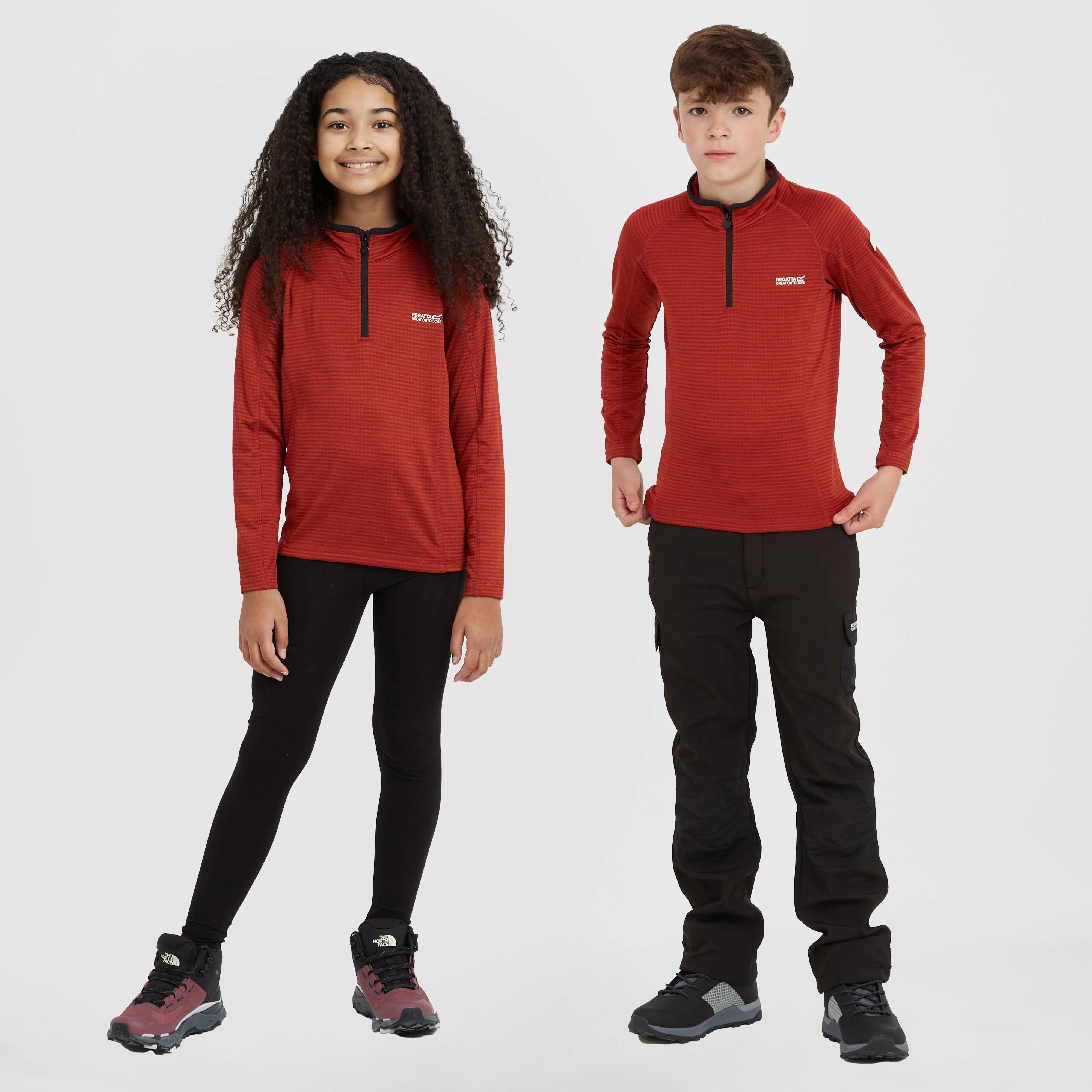 Kids Berley Half Zip Top Red Ochre Black - Image 3