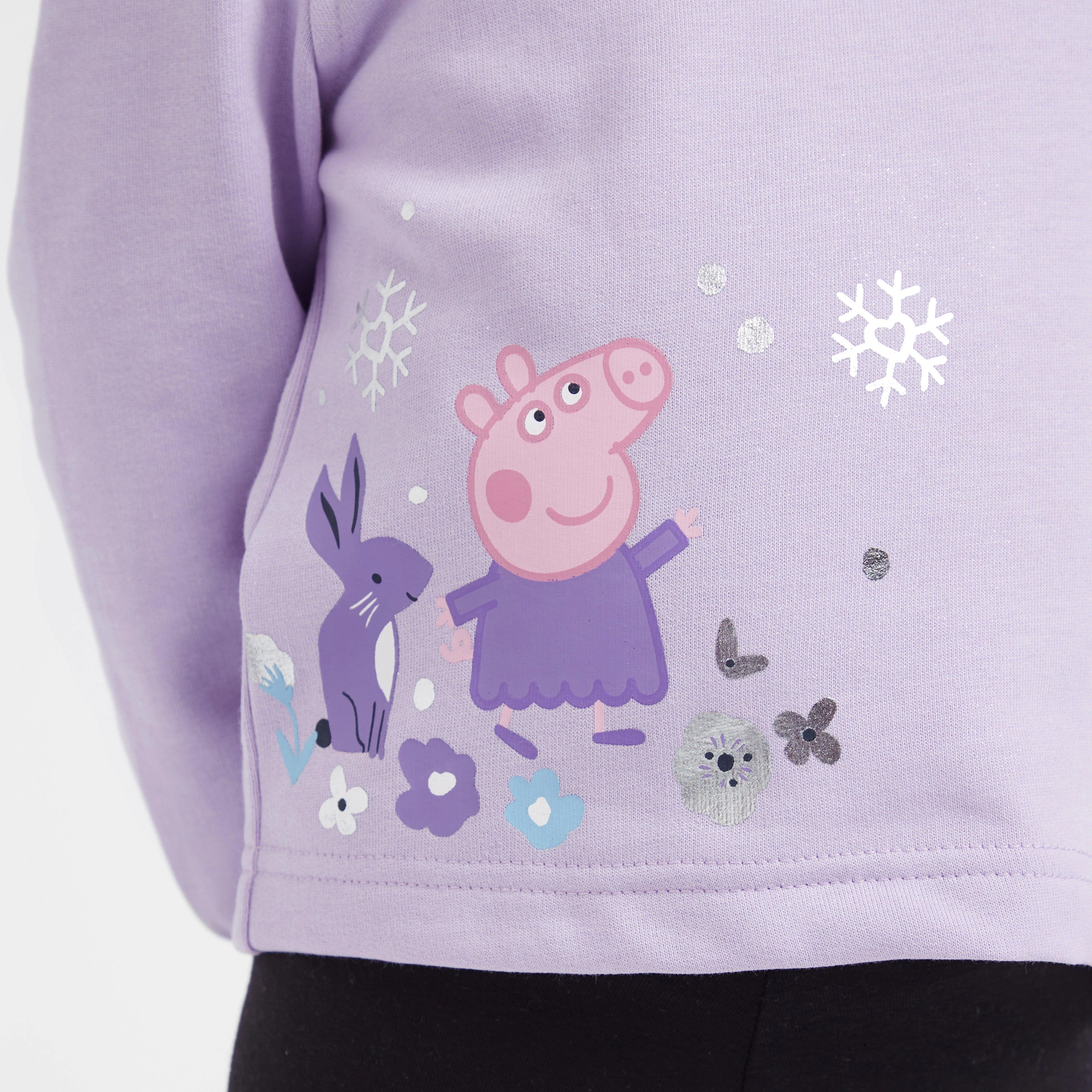 Kids Peppa Pig Hoody Lilac - Image 4