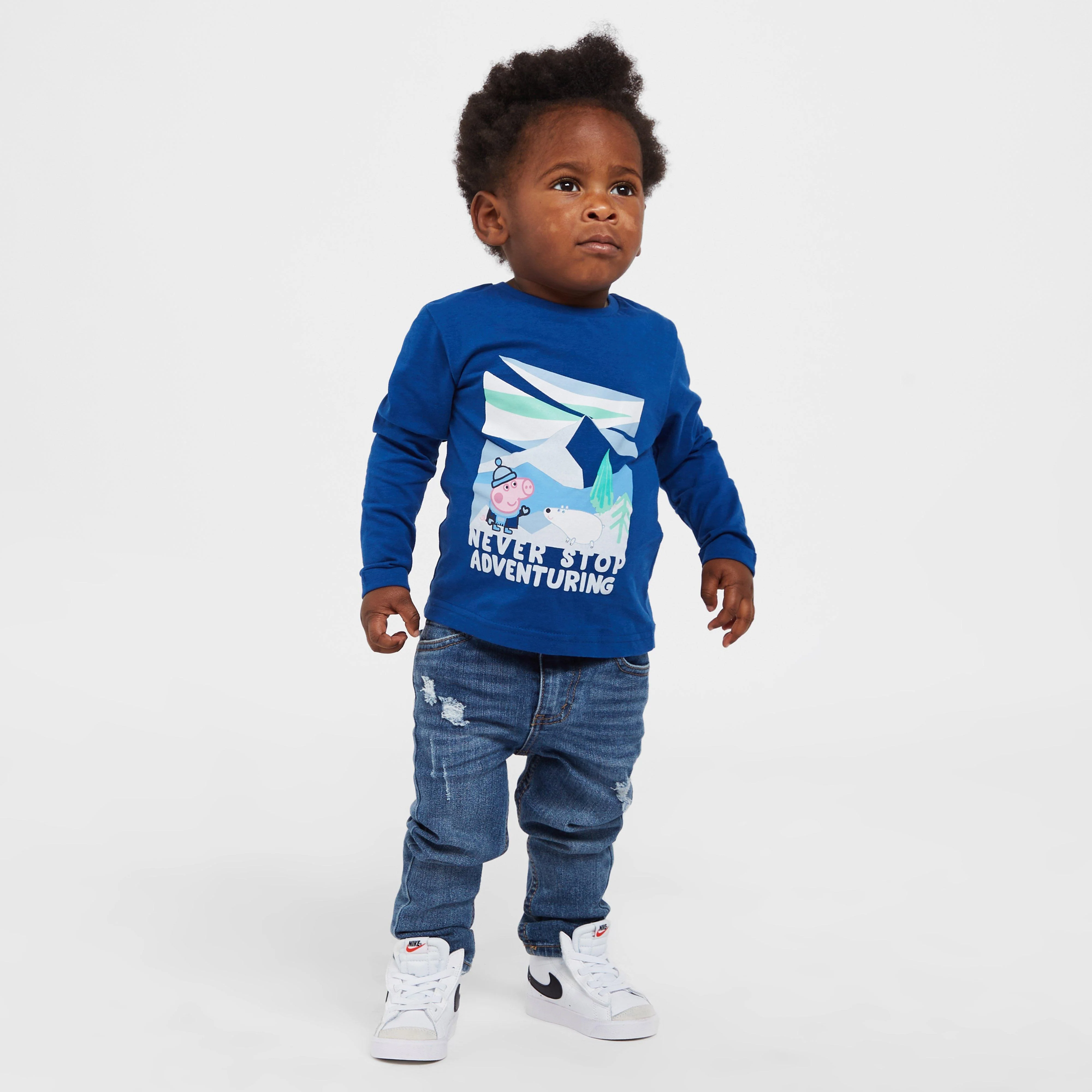 Kids Peppa Pig Long Sleeved Graphic T-Shirt Blue - Image 3