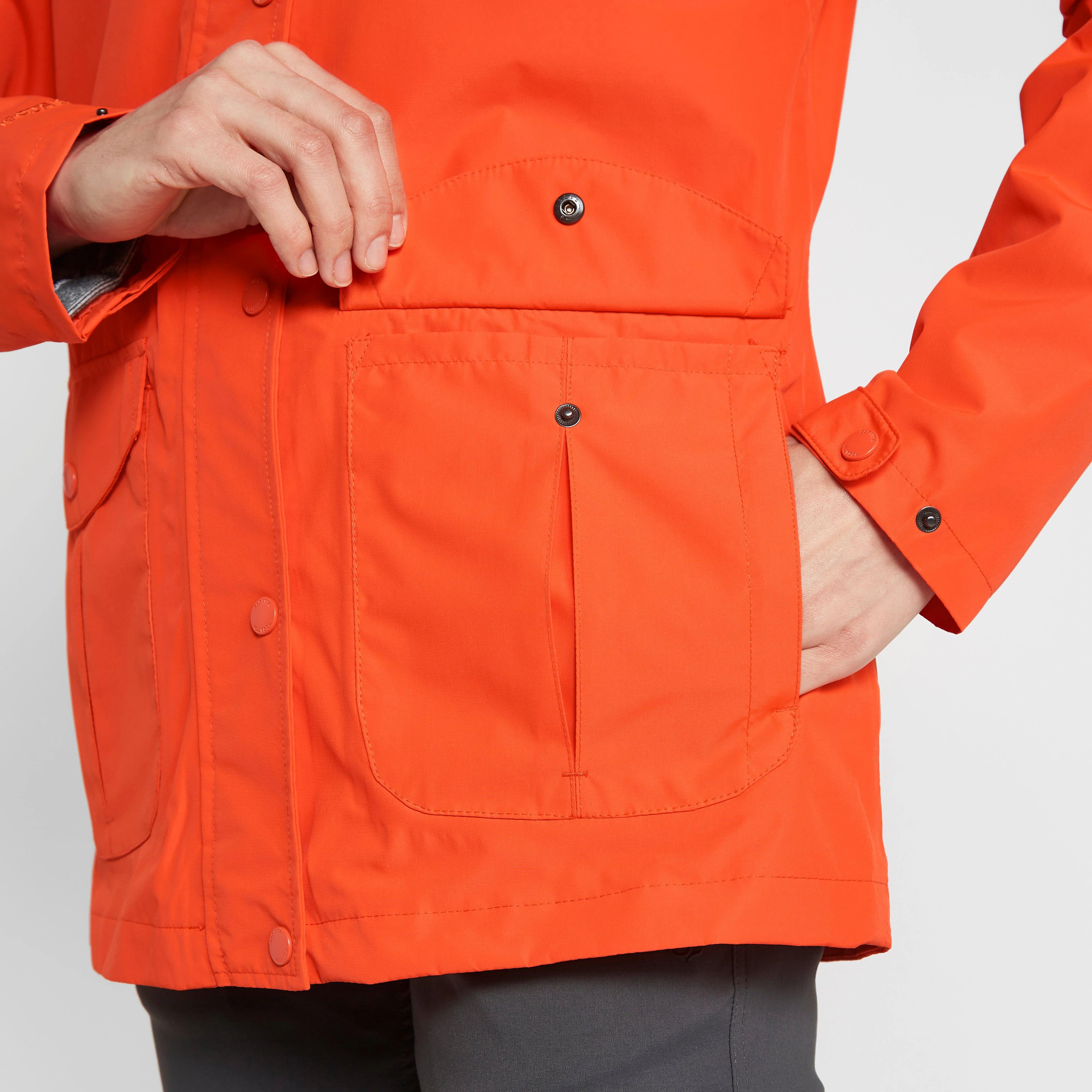 Womens Bayarma Waterproof Jacket Orange - Image 6