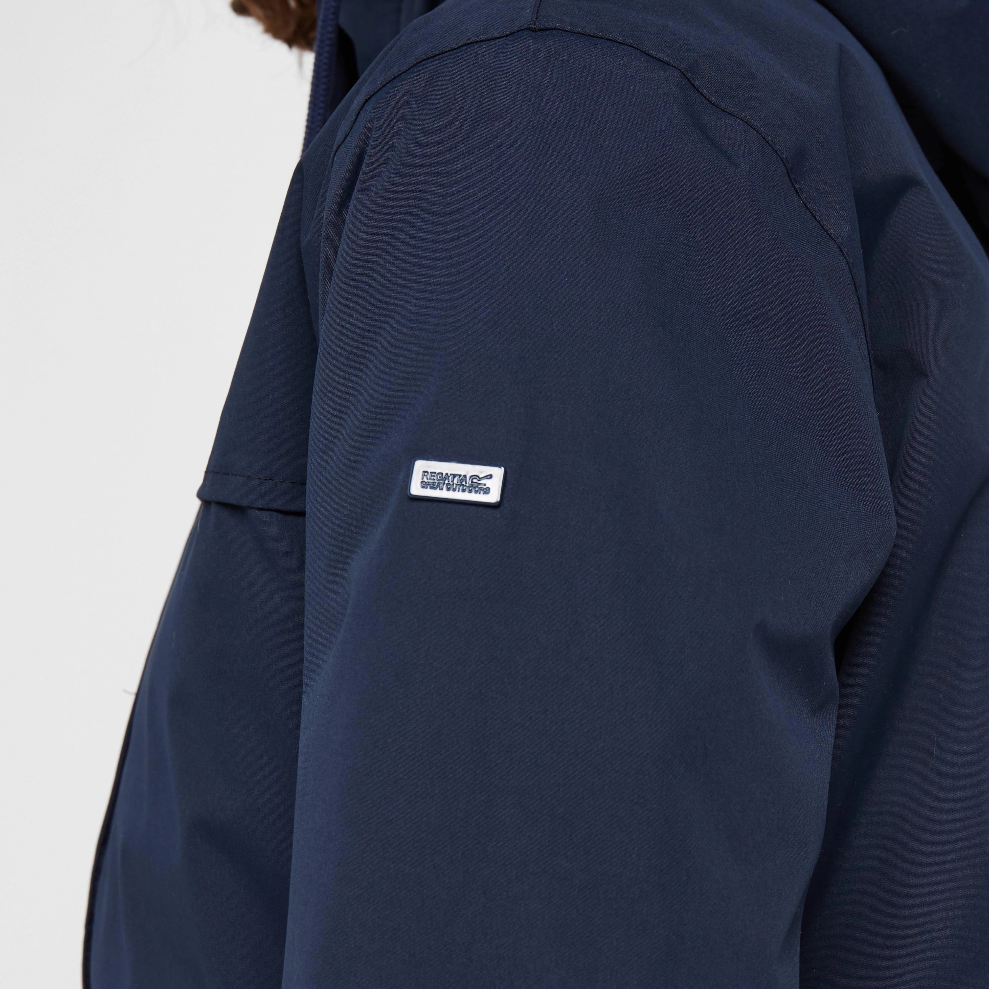 Womens Bria Fur Lined Waterproof Jacket Navy - Image 7