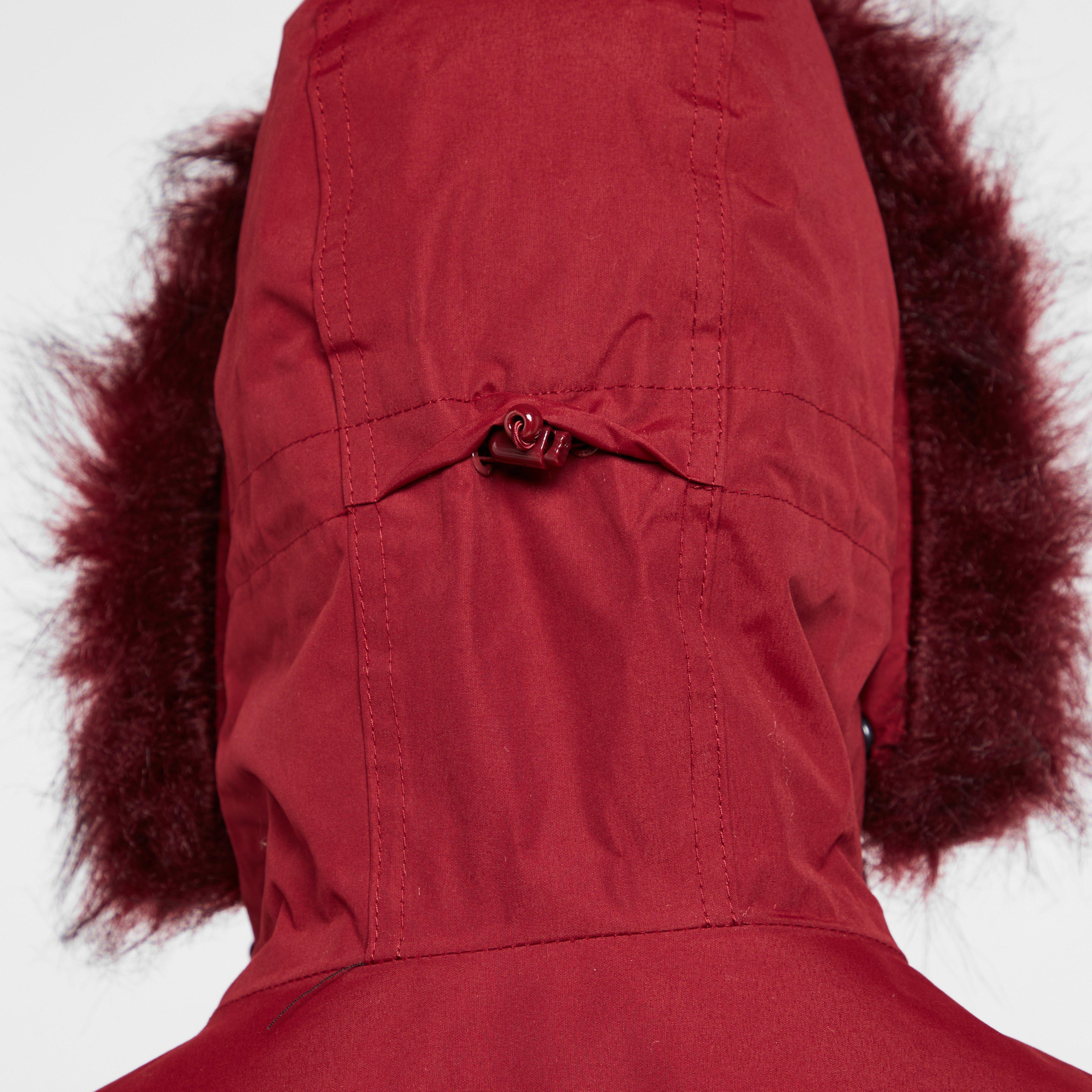 Womens Sabinka Fur Trim Parka Jacket Red - Image 10