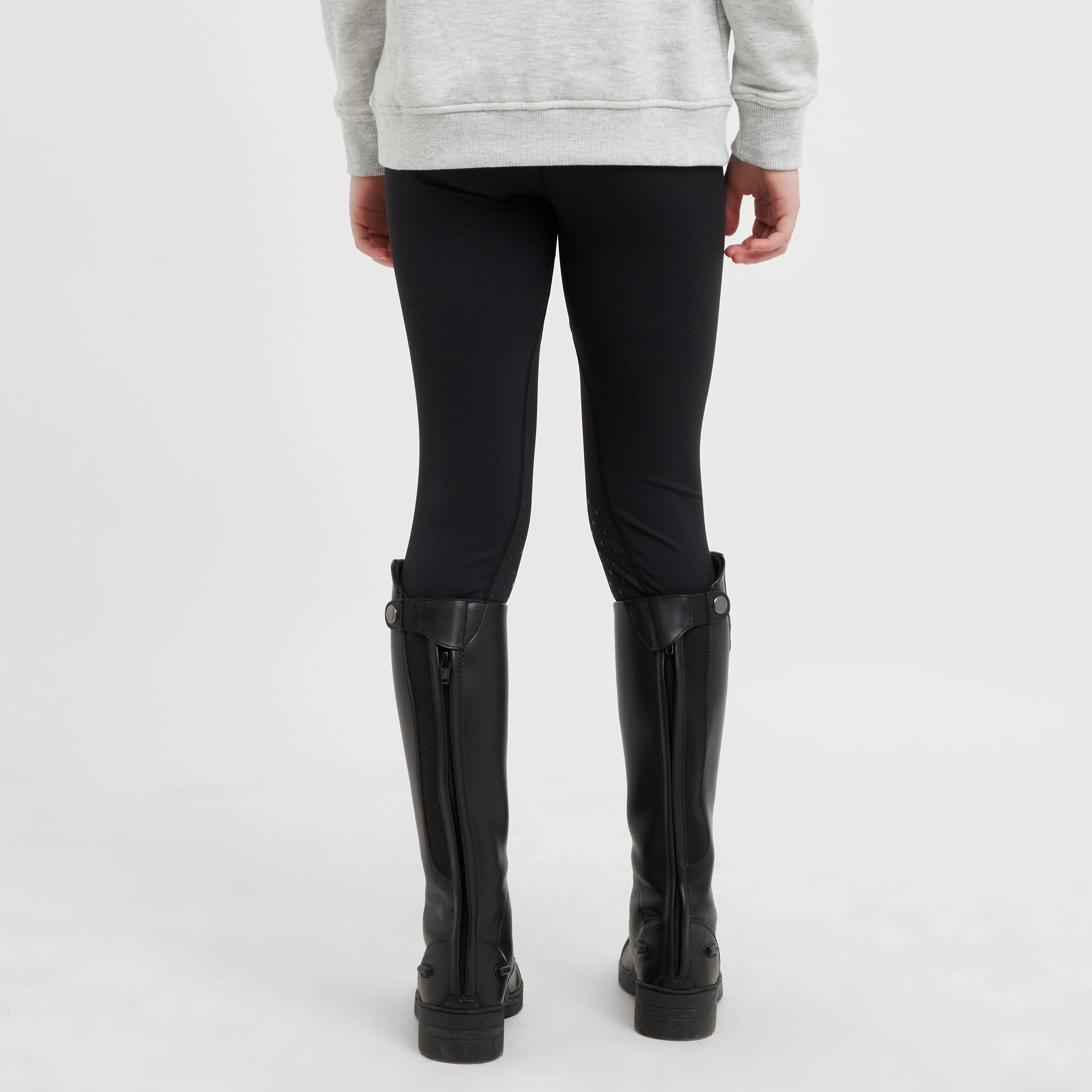 Kids Ivy Knee Patch Riding Tights Black Caviar - Image 2