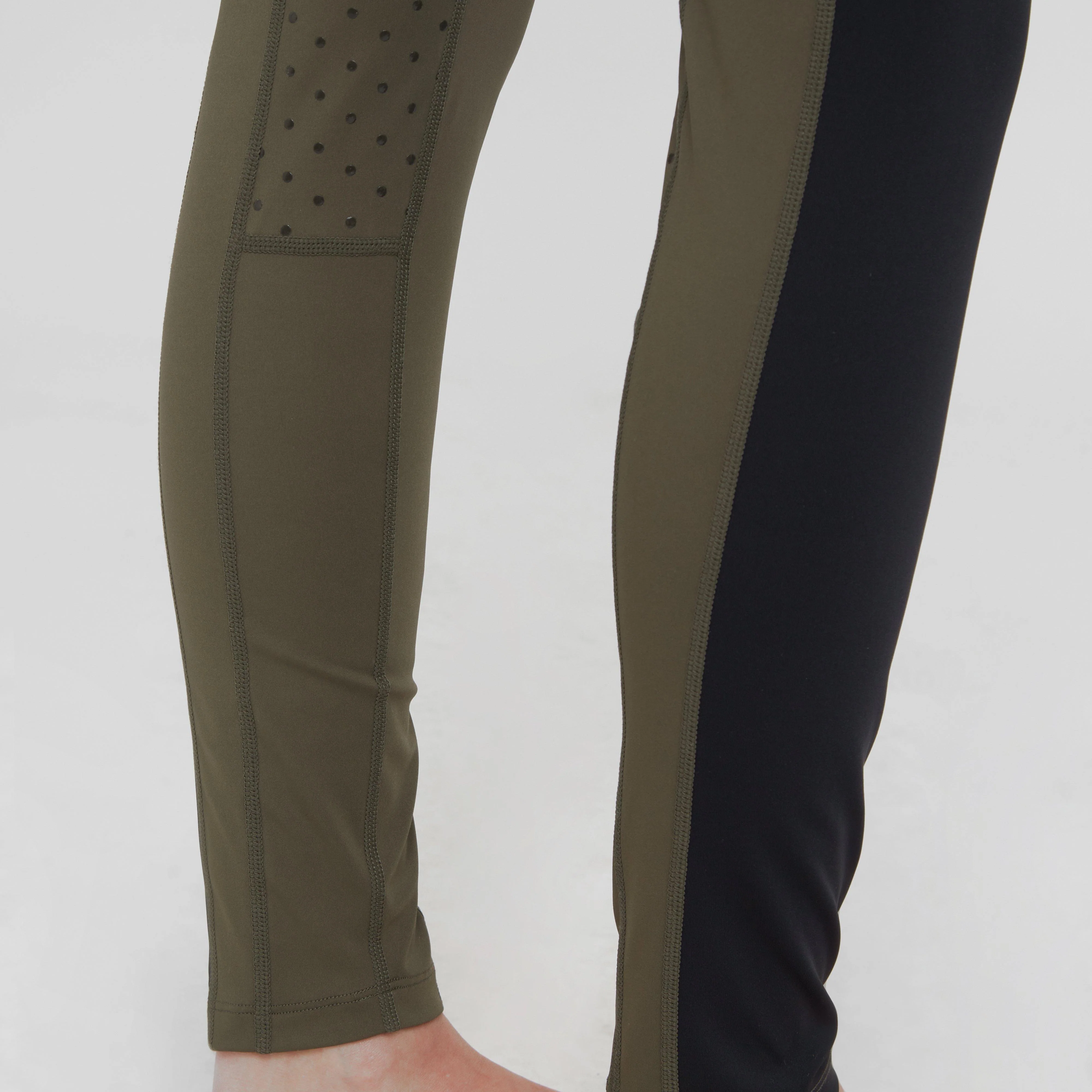 Womens Amelia Full Seat Riding Tights Khaki - Image 7