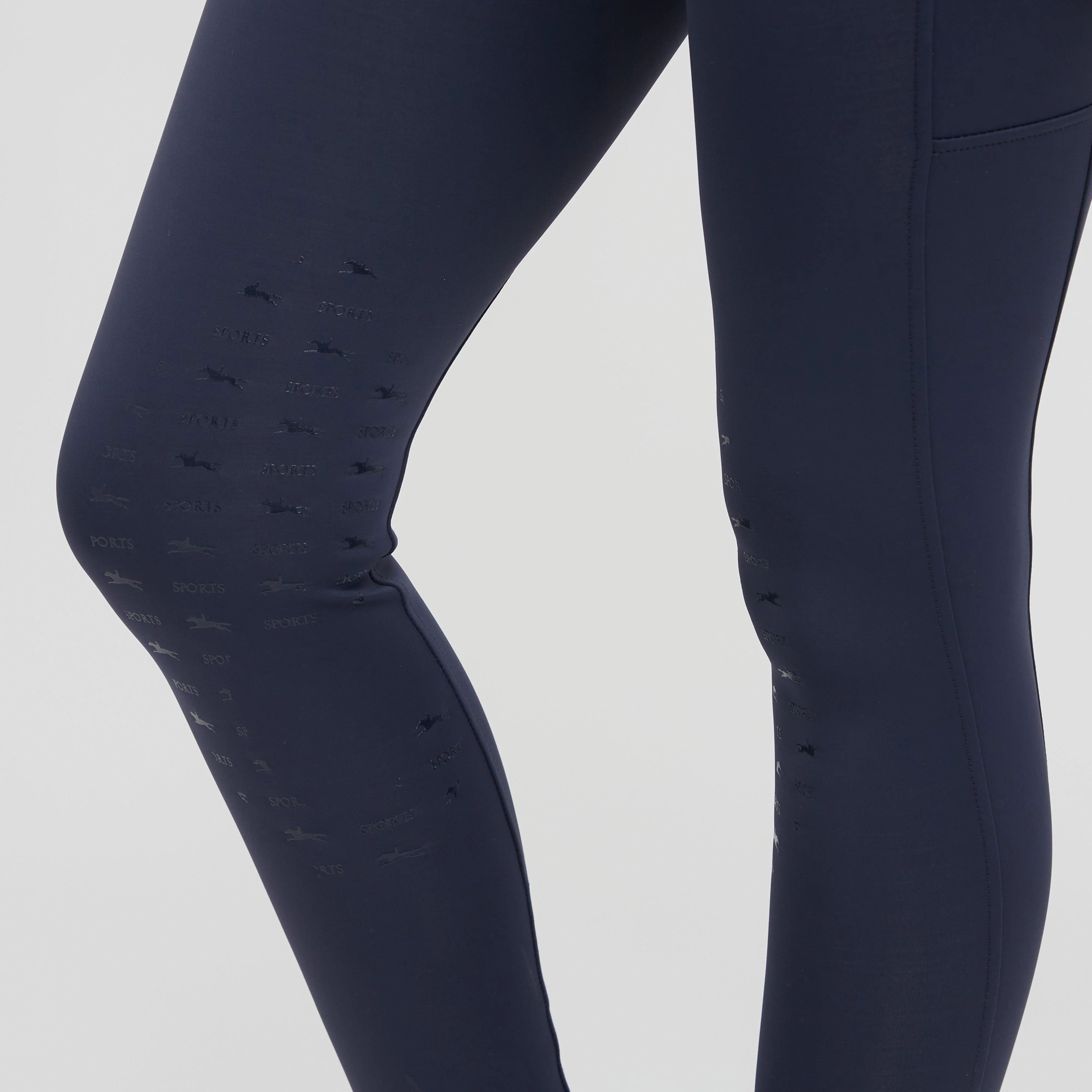 Classy Sporty Knee Patch Riding Tights Night - Image 5