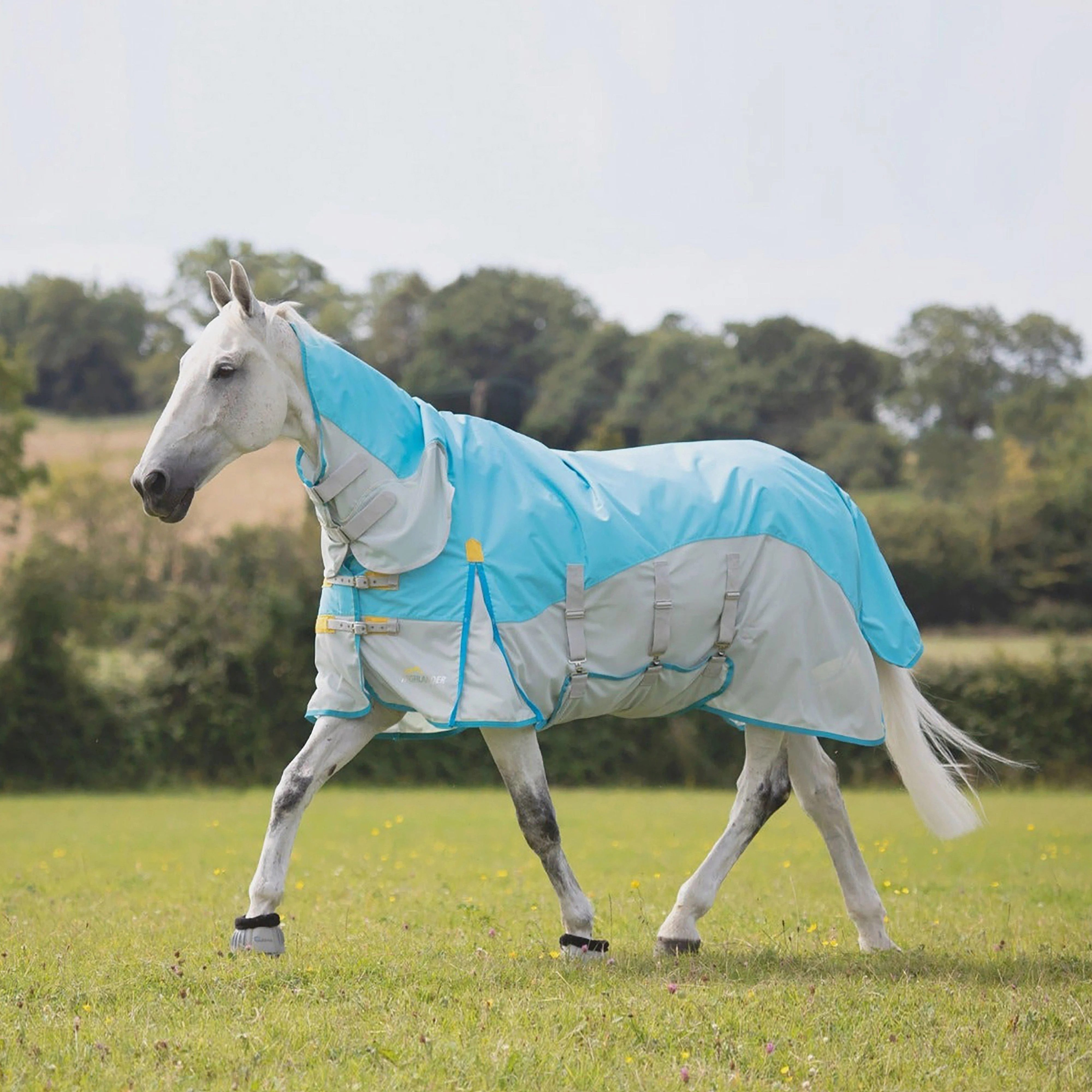 Highlander Plus Waterproof Combo Neck Fly Rug Blue - Image 2