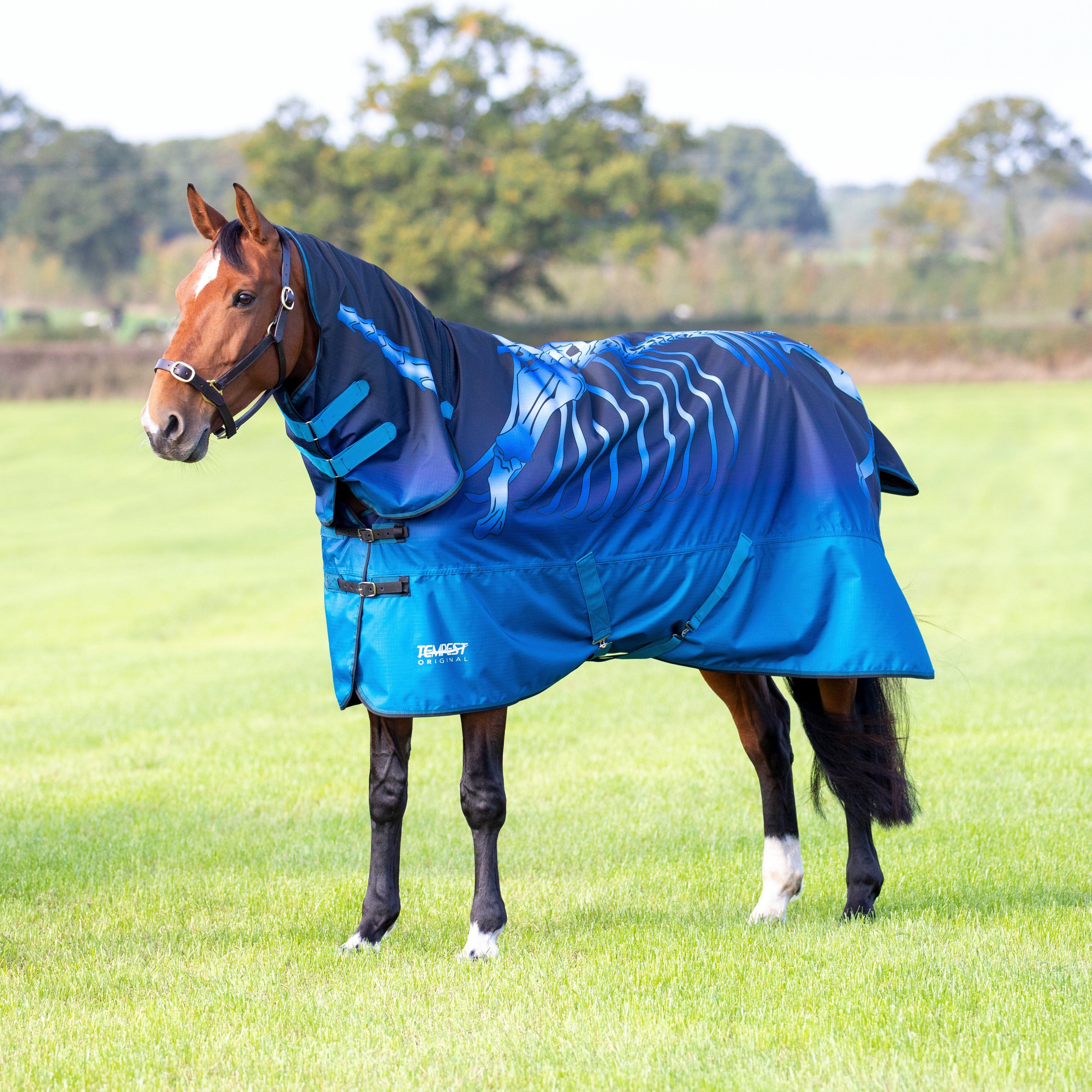 Tempest Original Lite 0g Combo Neck Turnout Rug Blue Skeleton - Image 9