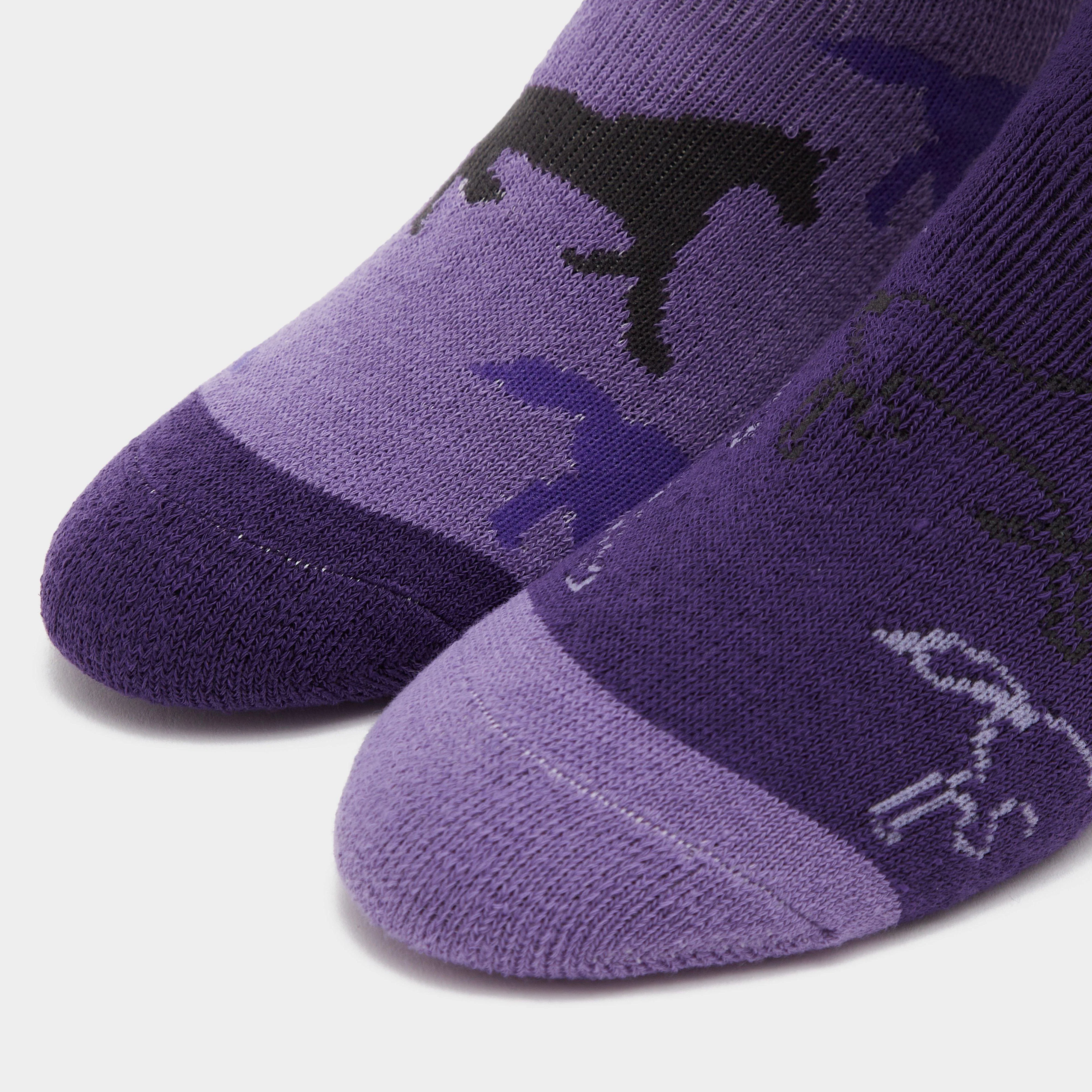 Kids Equestrian Midweight Horseshoe Socks Purple/Lilac - Image 4