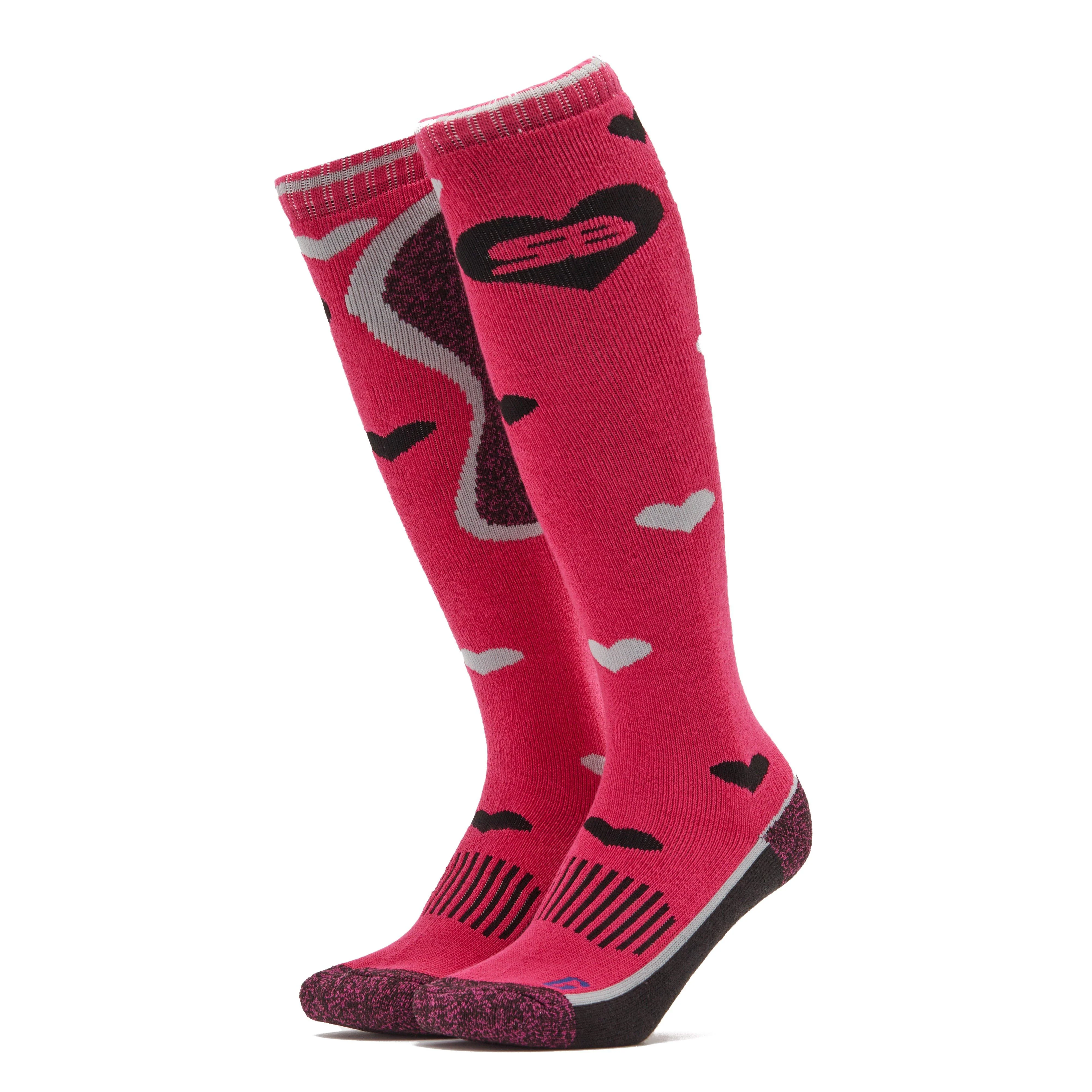 Womens Patterdale Long Socks Cerise/Black - Image 7
