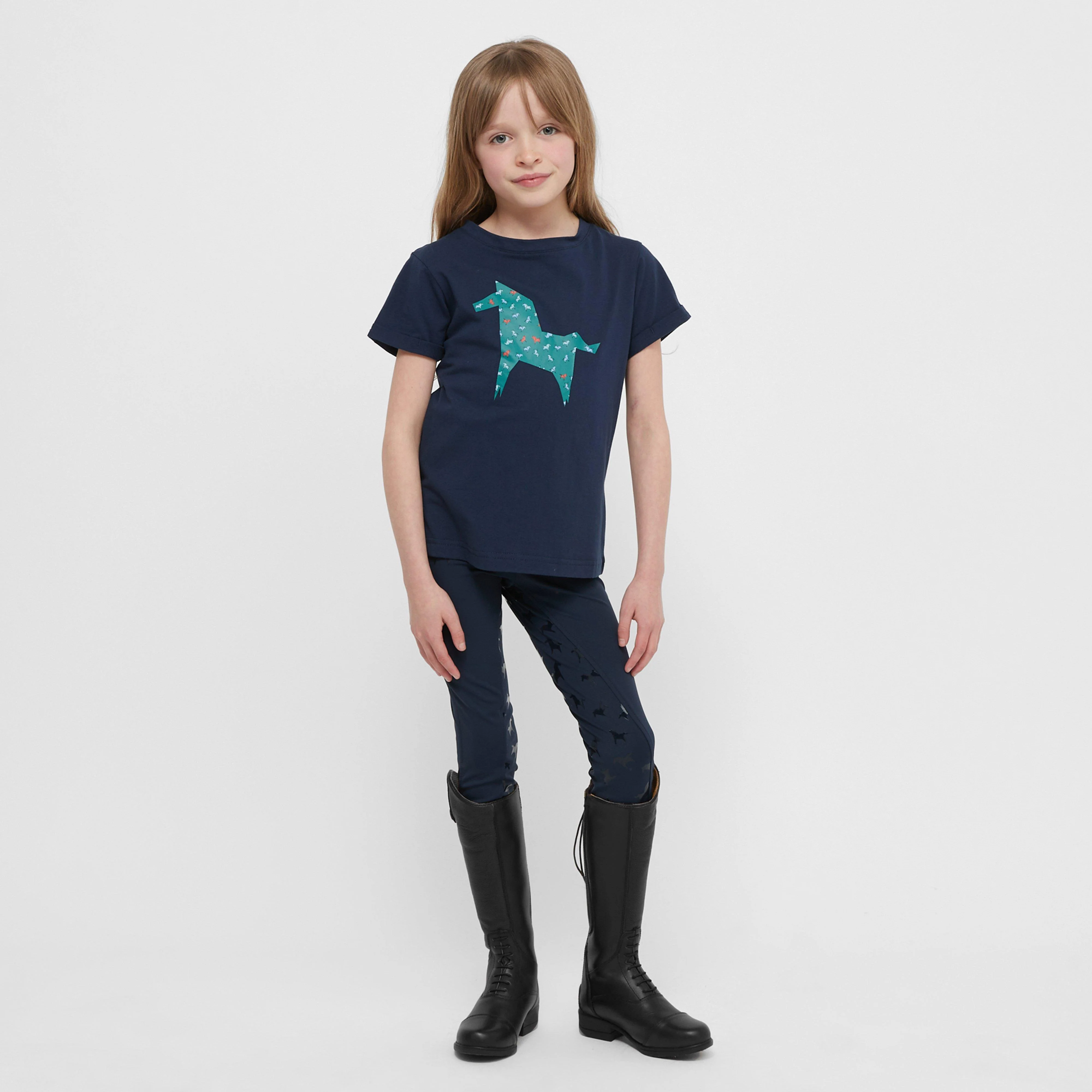 Kids Riding Tights Navy - Image 3