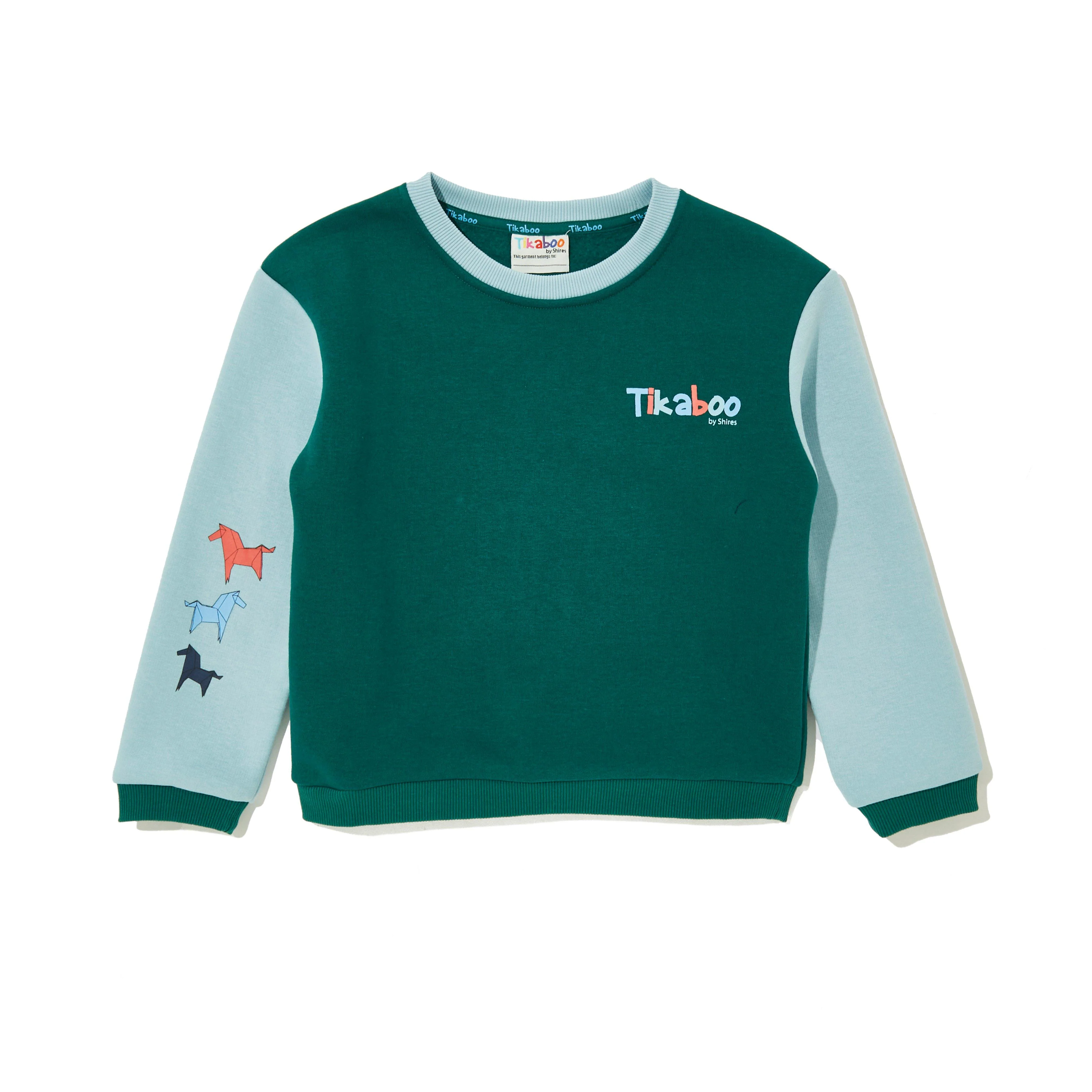 Kids Sweatshirt Green Horse - Image 6