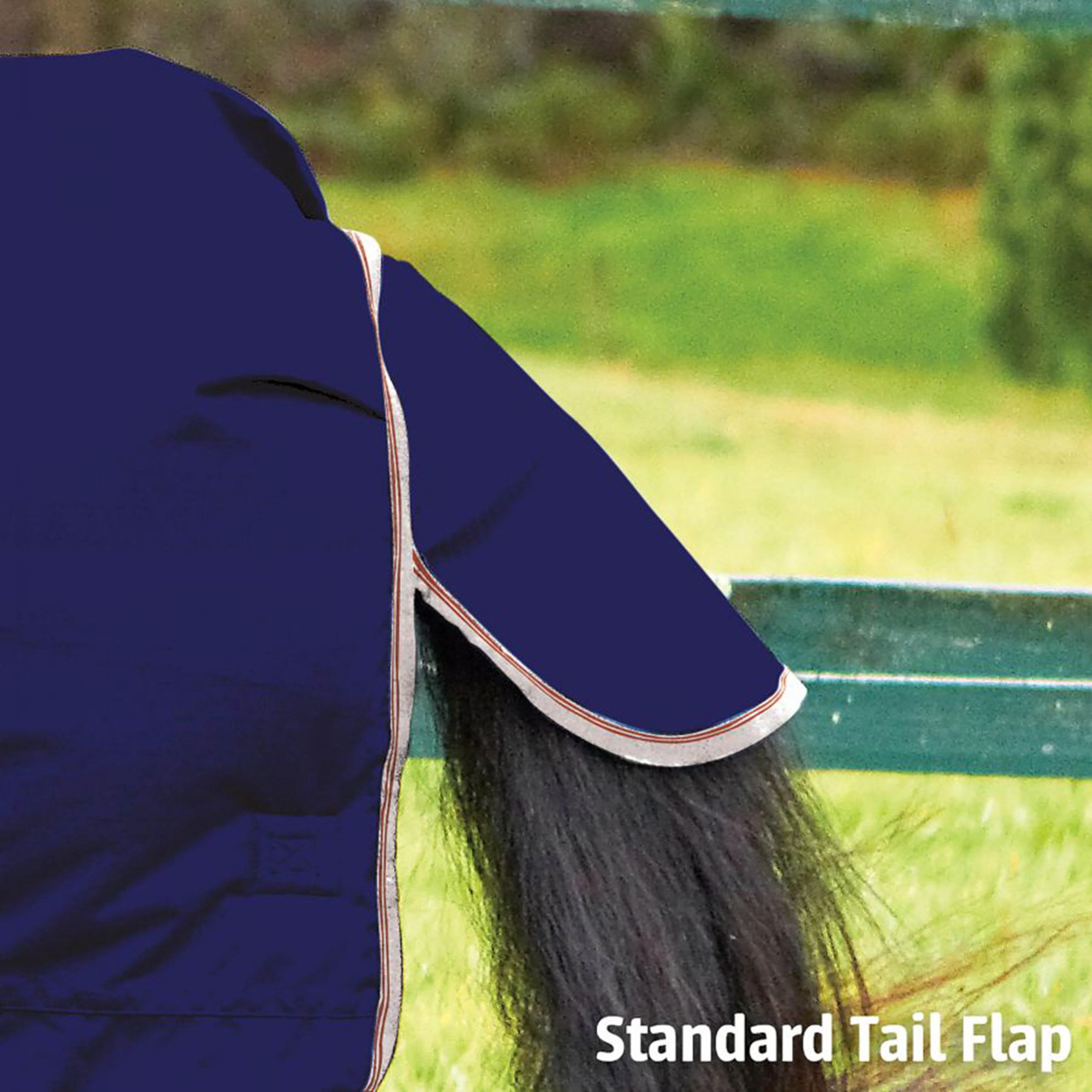 ComFiTec Essential 220g Medium Weight Standard Neck Turnout Rug Navy/Silver - Image 3