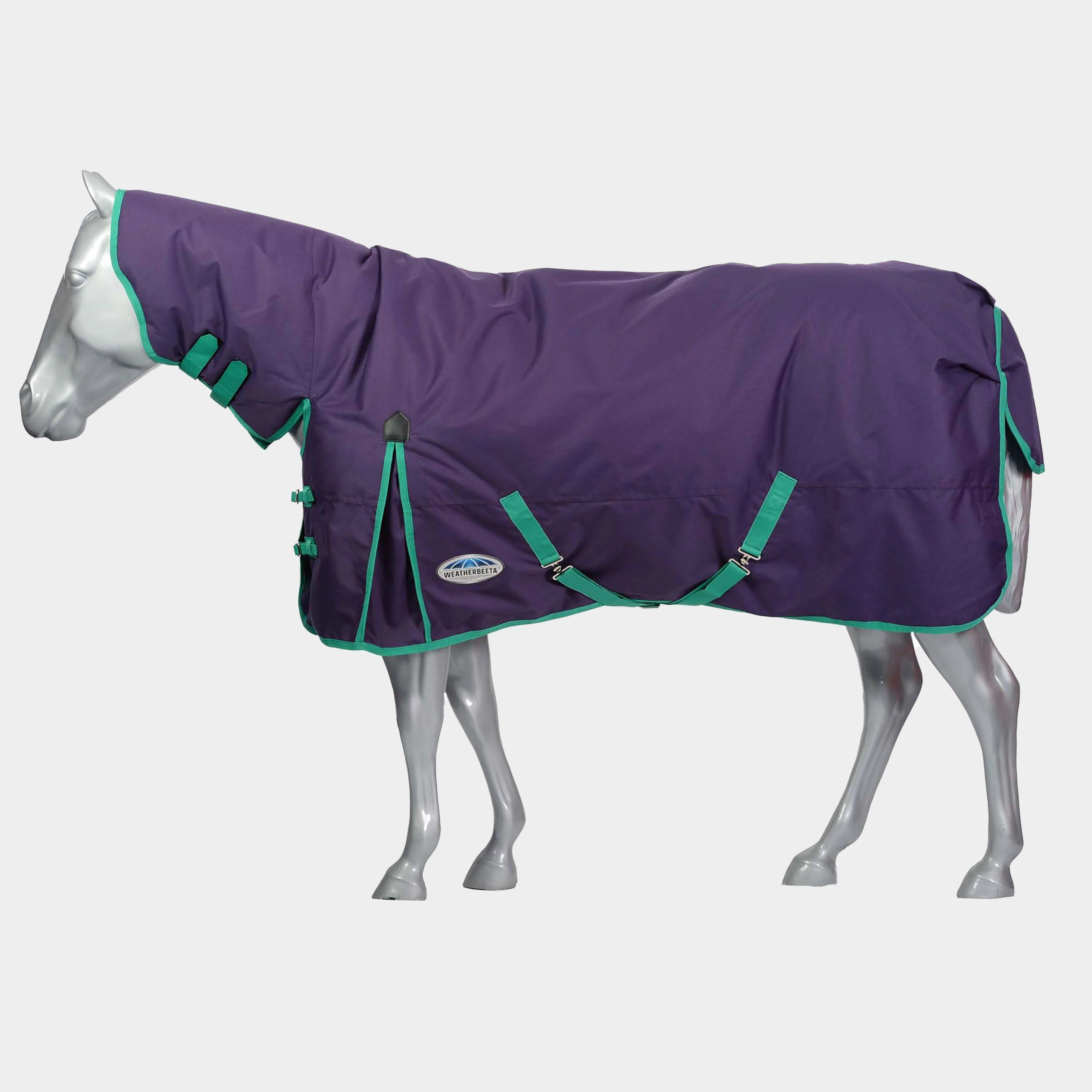 ComFiTec Essential 360g Heavy Weight Combo Neck Turnout Rug Bright Purple/Green - Image 2