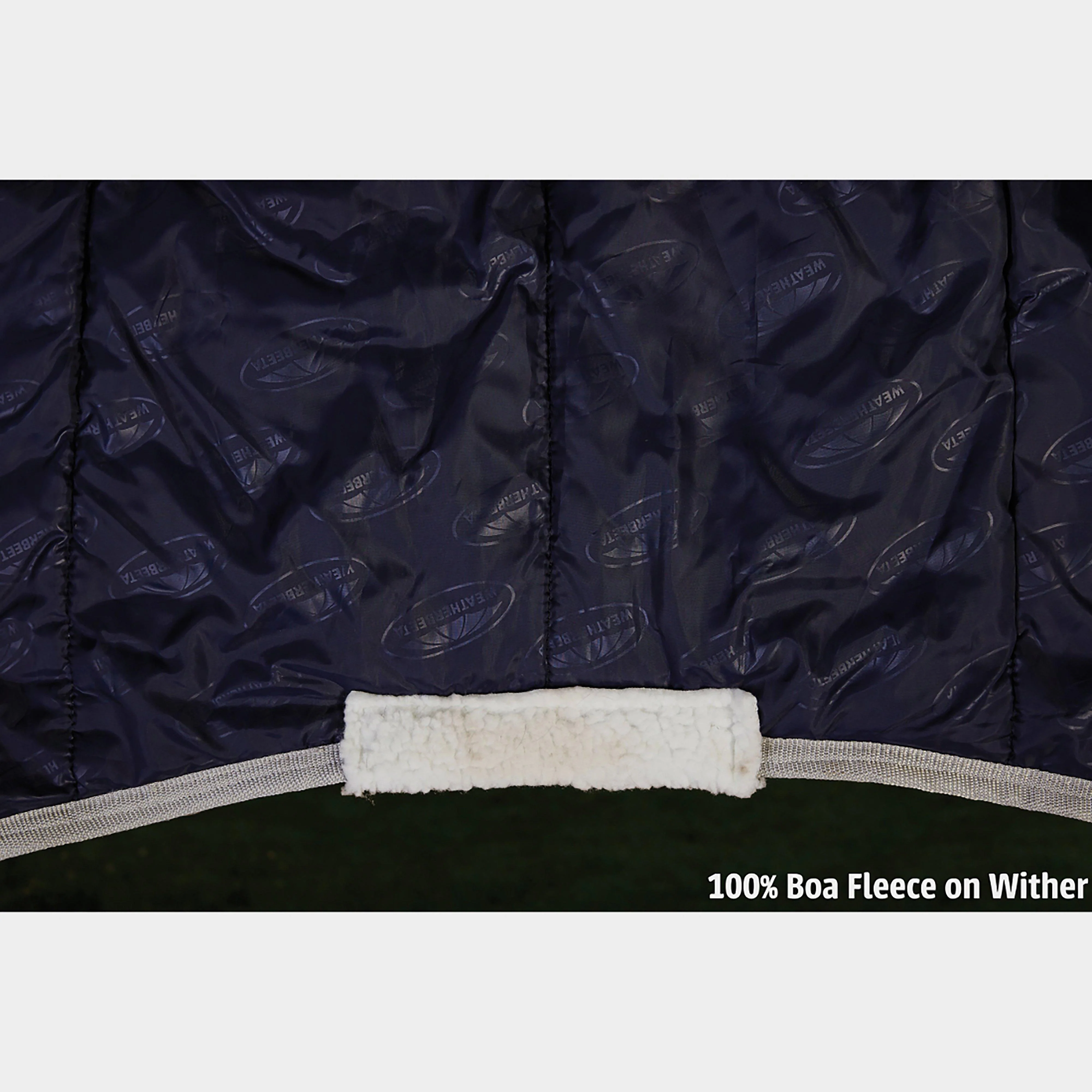 ComFiTec Essential 50g Lightweight Standard Neck Turnout Rug Navy/Silver/Red - Image 7