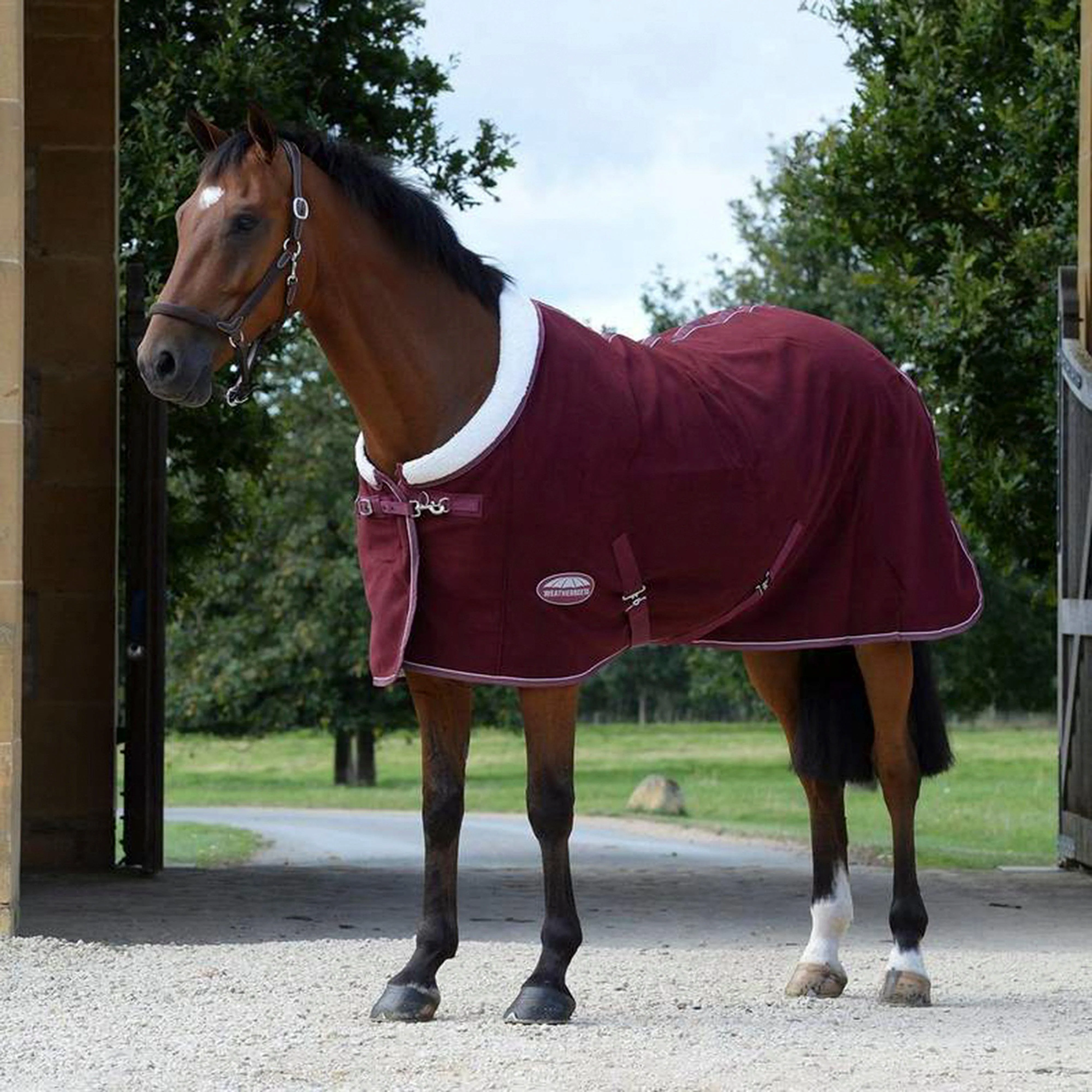 Sherpa Fleece Standard Neck Cooler Maroon/White - Image 10
