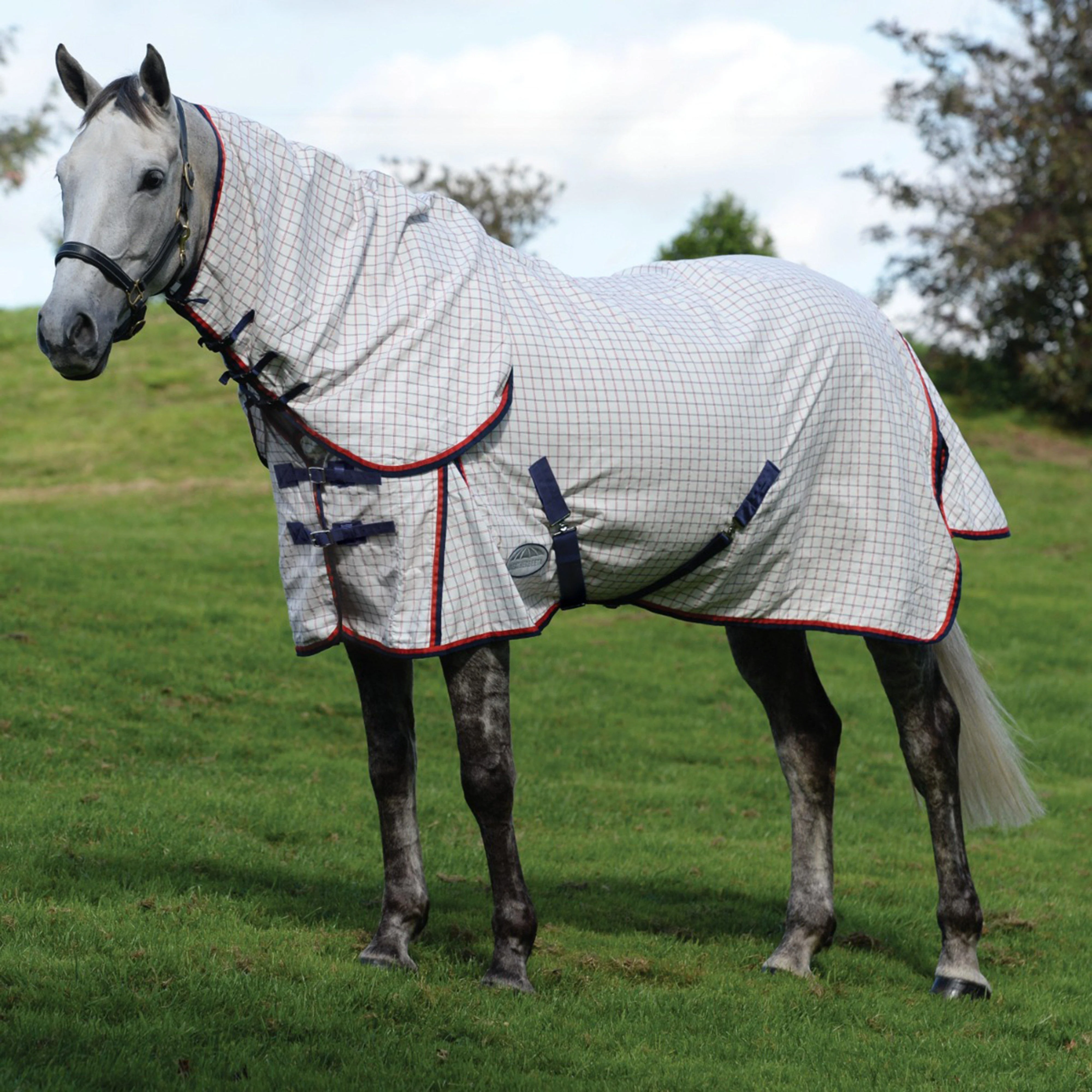 Summer Sheet Lite III Combo Neck Rug White/Navy/Red - Image 8