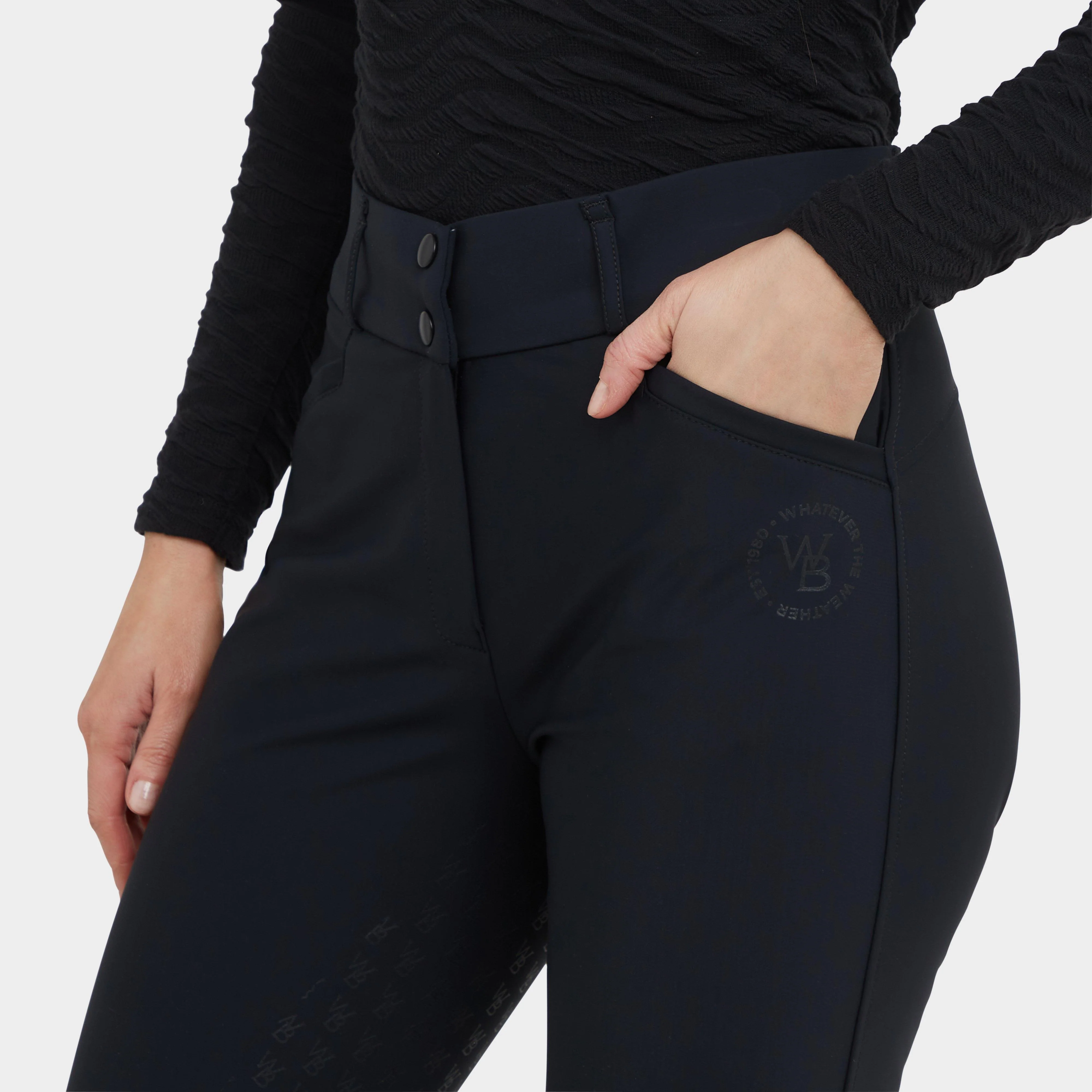 Womens Thermal Waterproof Breeches Black - Image 4