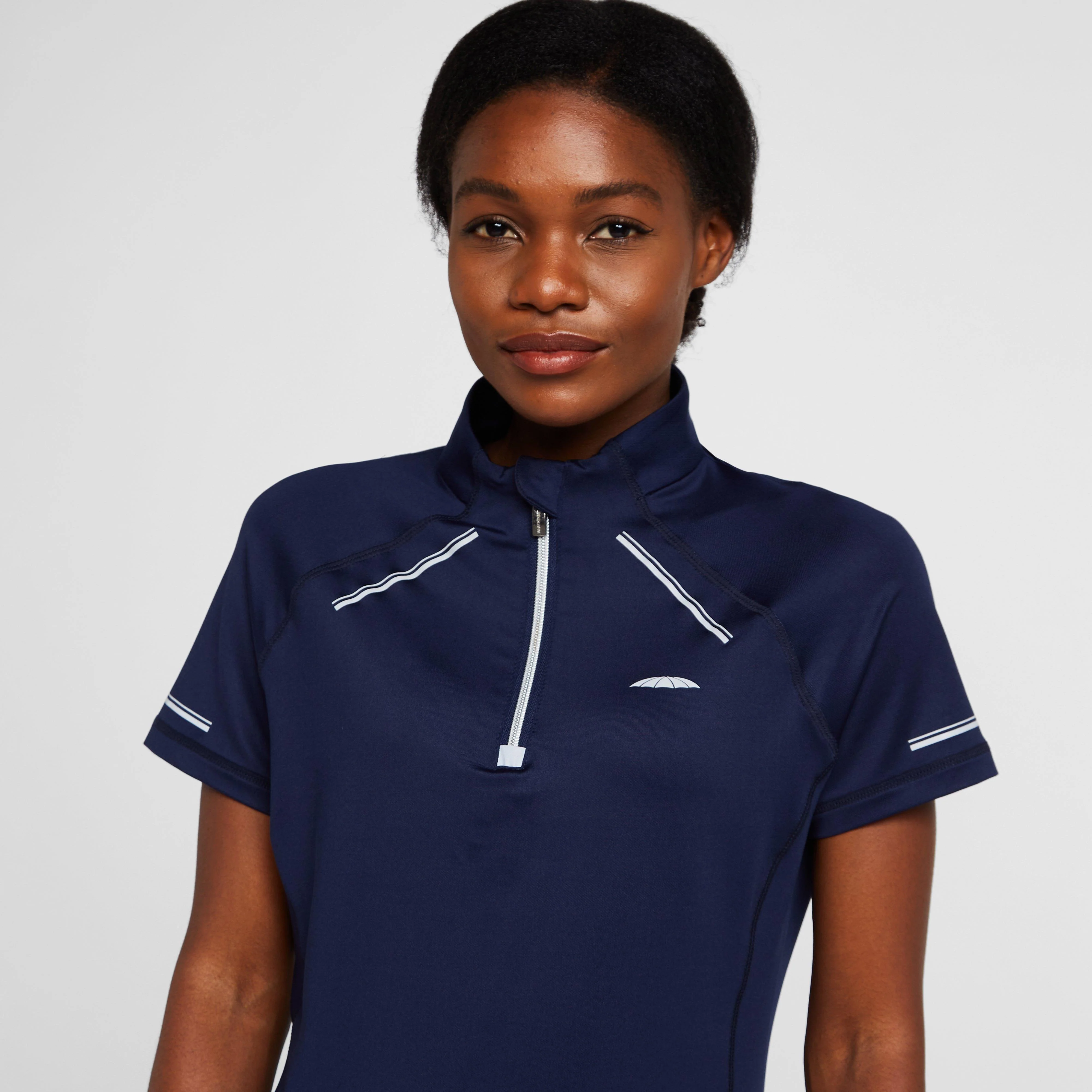 Womens Victoria Premium Short Sleeve Top Navy - Image 4