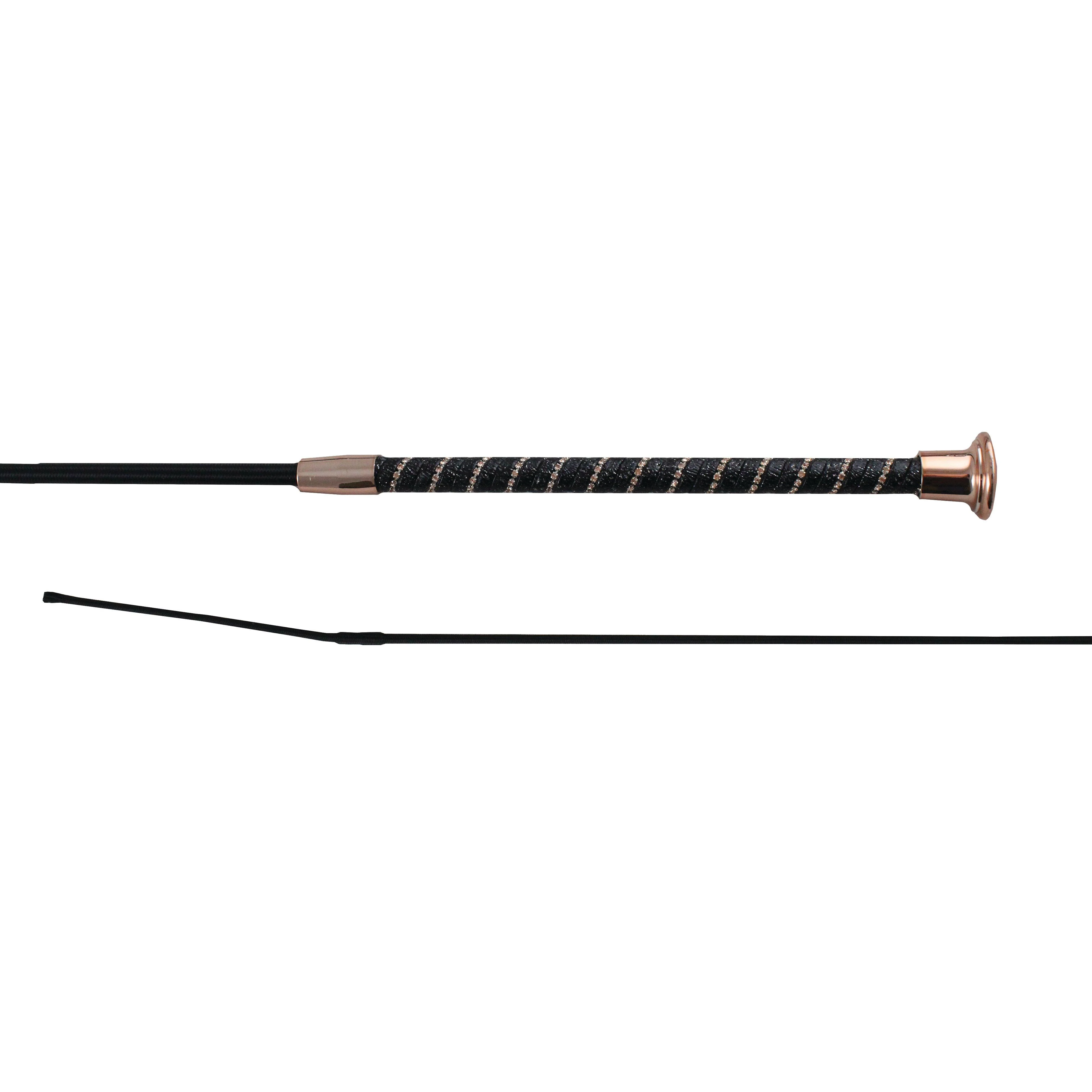 Twisted Dressage Whip Black/Rose Gold
